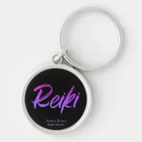 *~* Reiki Energy Healer Iridescent Typography Keychain