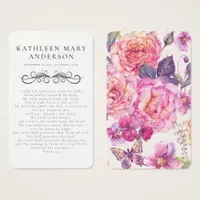 Floral Butterfly Memorial Card