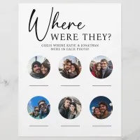 PAPER Where Were They Wedding Party Game