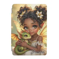Cute Anime Fairy Girl and Chibi Dragon iPad Mini Cover
