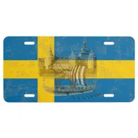 Flag and Symbols of Sweden ID159 License Plate