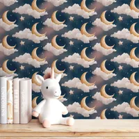 Dreamy Moon and Starry Night Wallpaper