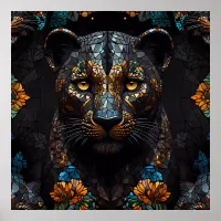 Mosaic Leopard Majesty Poster