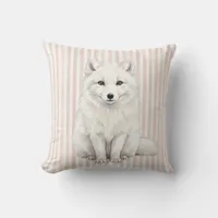 Arctic Fox Wildlife Watercolor Pillow Throw