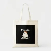Im With Boo Funny Retro Style Tote Bag