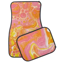 Pink and Orange Fluid Art Bath Mat