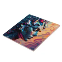 Stunning Paua Rainbow Abalone Sea Siren Mermaid Ceramic Tile