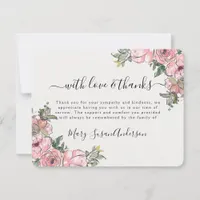 Elegant Roses Funeral Memorial Thank You Note