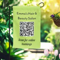 Small Business Hair Beauty Salon Custom QR Code Garden Flag