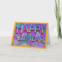 Happy New Year Party Time  Holiday Card