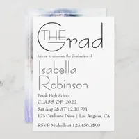 Elegant Typography Graduation Party Photo Invitation