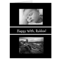 Jumbo Sized Happy Birthday Now and Then Photos Card