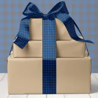 Blue And Black Buffalo Plaid Christmas Satin Ribbon