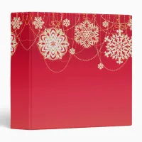 Red Stylish Merry Christmas 3 Ring Binder