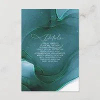 Ink Flow Wedding Details Teal ID762 Enclosure Card