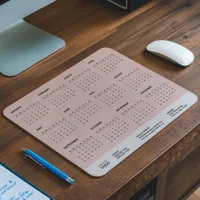 2025 Corporate Simple Blush Pink Calendar Giveaway Mouse Pad