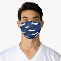 Cruising Ocean Liners Blue White Designer Adult Cloth Face Mask