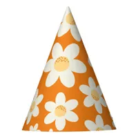 Groovy Retro Daisy Party Hat | Boho Floral Birthda