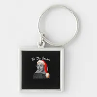 Vintage Christmas Santa Hat Funny Tis Season Keychain