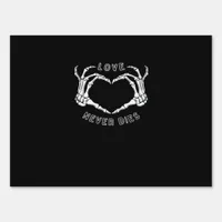 Skeleton Heart Hands Funny Classic Style Sign
