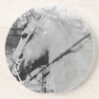 Horse in Black and White Coaster