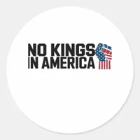 No Kings In America USA Vintage Graphic Classic Round Sticker