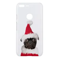 Cute Funny Christmas Black Pug Santa Puppy Uncommon Google Pixel XL Case