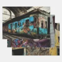 Graffiti Street Art Urban City Abandoned Building Wrapping Paper Sheets