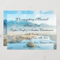 Serene Mountain Scene Wedding Invitation