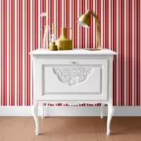 Red & White Candy Stripe Wallpaper