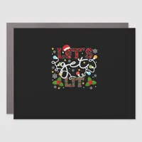 Let's Get Lit Drinking Santa Christmas Lights Car Magnet