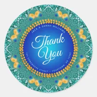 Fractal Butterfly Circle Thank You Classic Round Sticker