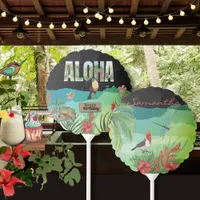 Personalized Aloha Tropical Happy Birthday Party  Balloon