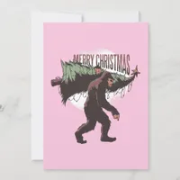 Bigfoot Merry Christmas With Room For Your Photo Holiday Card