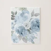 Flower Girl Gift Dusty Blue Wedding Floral Bouquet Jigsaw Puzzle