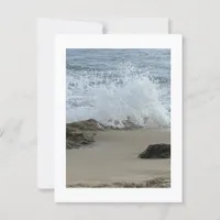 Beach Photography Seafoam Splash on Rocks Postcard