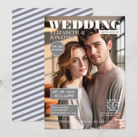 Lavender & Grey Magazine Wedding Photo Invitation