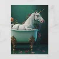 Unicorn in the Tub Postcard