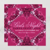 Lacy Pink Birthday Girls Night Party Invitations