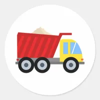Construction Party Dump Truck Birthday Classic Round Sticker
