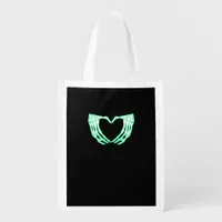 Skeleton Hands, Heart, Xray Halloween Costume Grocery Bag