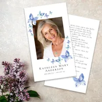 Butterflies Photo Funeral Memorial Prayer Card