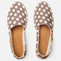 Cool Summer Mocha Brown White Polka Dots Patterned Espadrilles