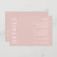 Blush Pink Elegant Modern Minimalist Wedding Enclosure Card