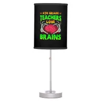 4th Grade Teacher Skeleton Heart Hands Halloween L Table Lamp