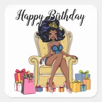 Happy Birthday Drag Queen Square Sticker