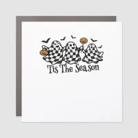 Retro Tis The Season Checkered Halloween Car Magnet