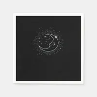 Whimsigoth Starry Night Moon Witchy Classic Napkins