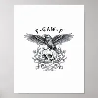 F-Caw-F Funny Crow Halloween Vintage Design Poster