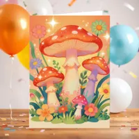 Cottage Core Mushrooms | Whimsical Birthday Poem Card